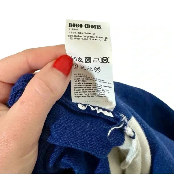 Bobo Choses Nautical Anchor Bi Color Striped Colorblock Knitted Sweater Dress - Picture 9 of 10